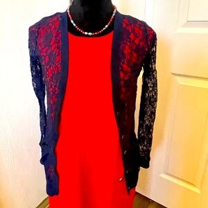 Xhilaration Sheer Lightweight Blue Cardigan Sweater Small